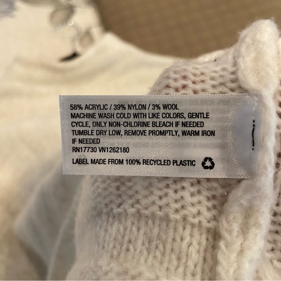 TARGET | Prologue Funnel Neck Ribbed Sweater Ivory Wool Blend Small - Picture 5 of 5